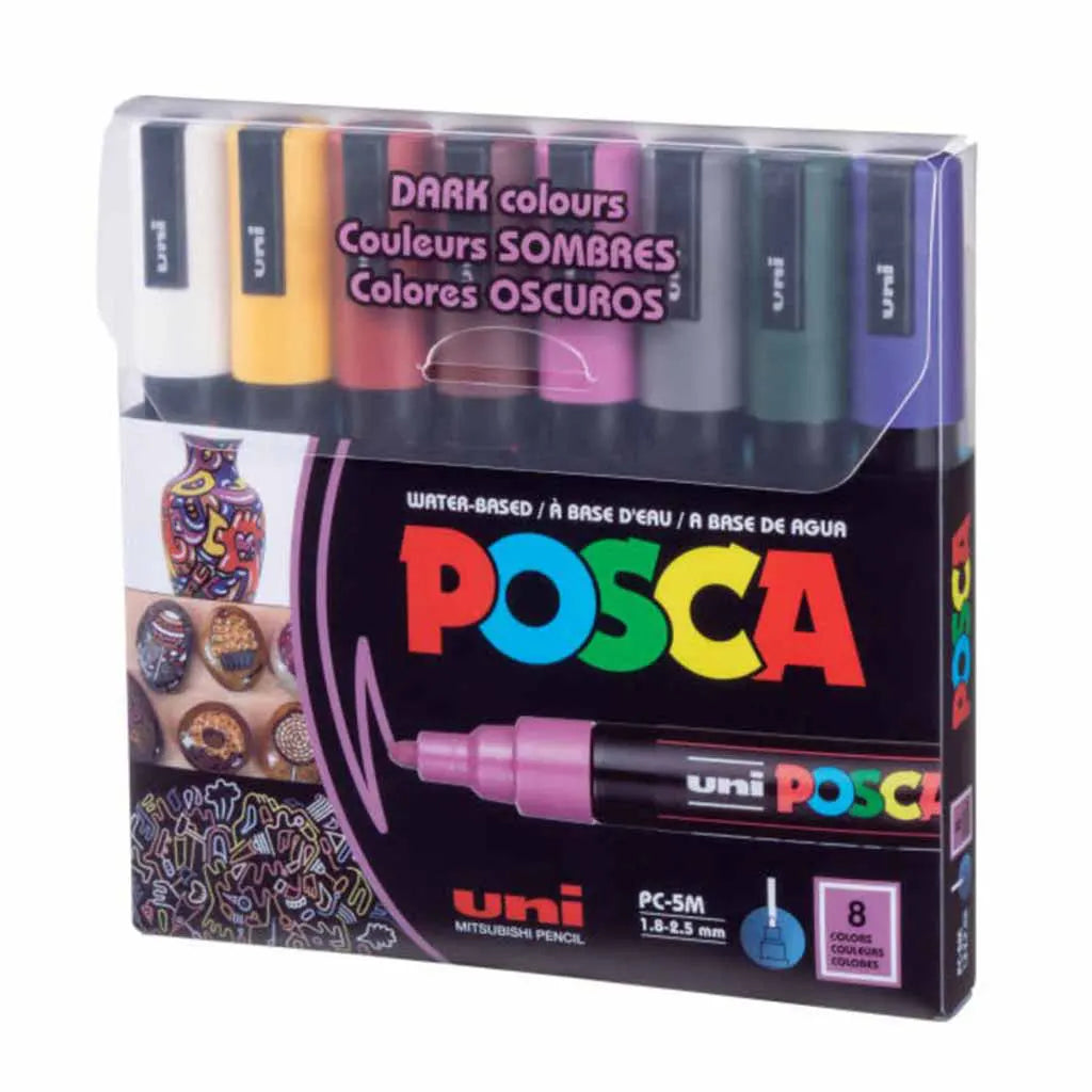 Posca Paint Marker PC-1M Medium Set/8 Dark Clr