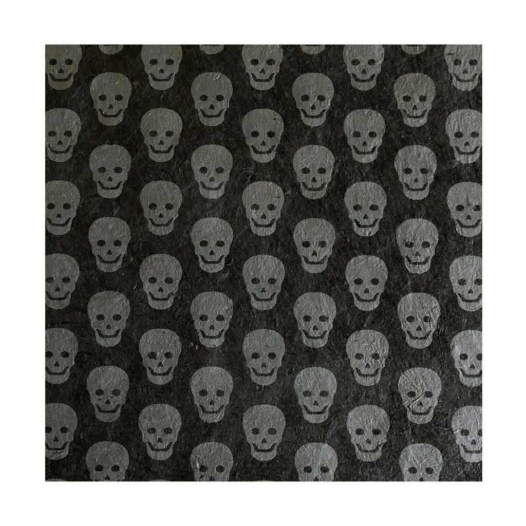 Lamali Decorative Lokta Paper Calavera 65gsm 20in x 30in, Black Skull