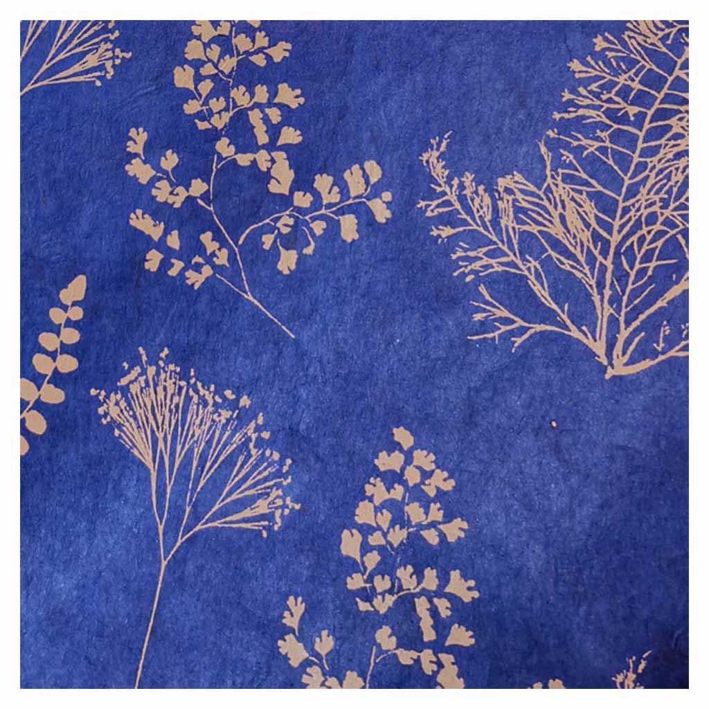 Lamali Decorative Lokta Paper Botanic 60gsm 20in x 30in, Blue