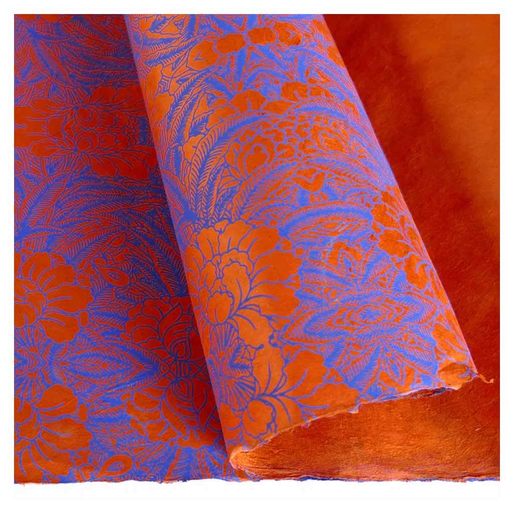 Lamali Decorative Lokta Paper Tropical 60gsm 20in x 30in, Red Orange