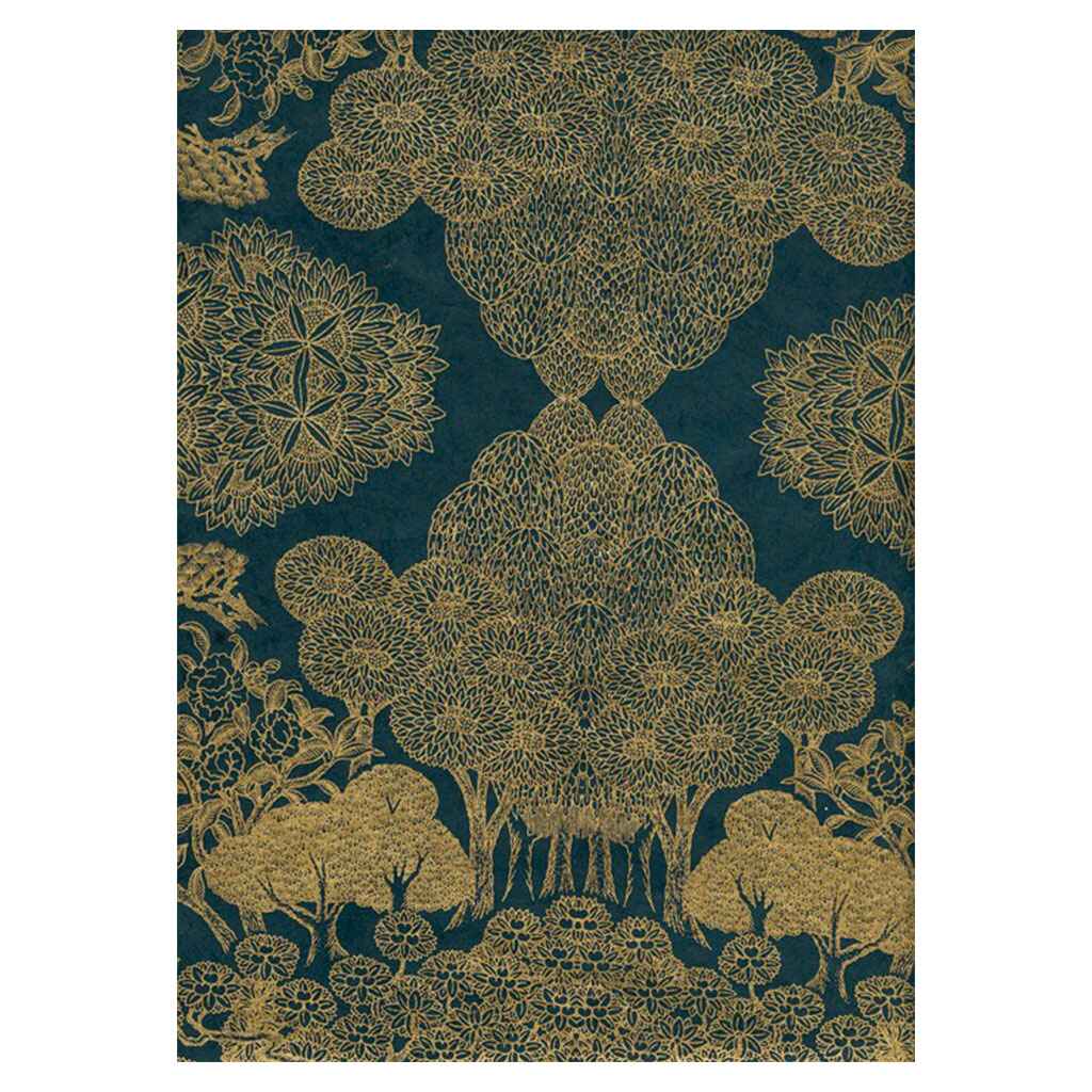 Lamali Decorative Lokta Paper Kongpo 60gsm 20in x 30in, Gold/Blue