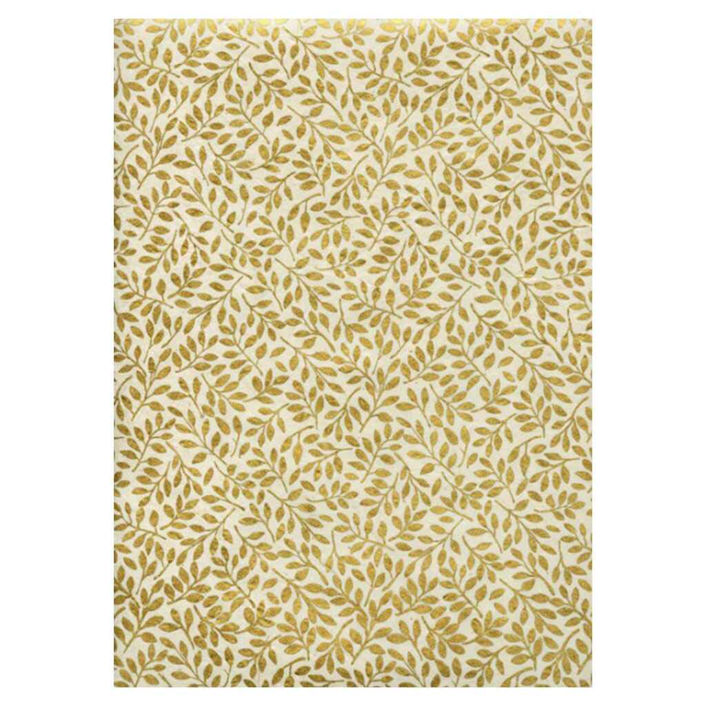 Lamali Decorative Lokta Paper Gilded 60gsm 20in x 30in, Gold/Cream