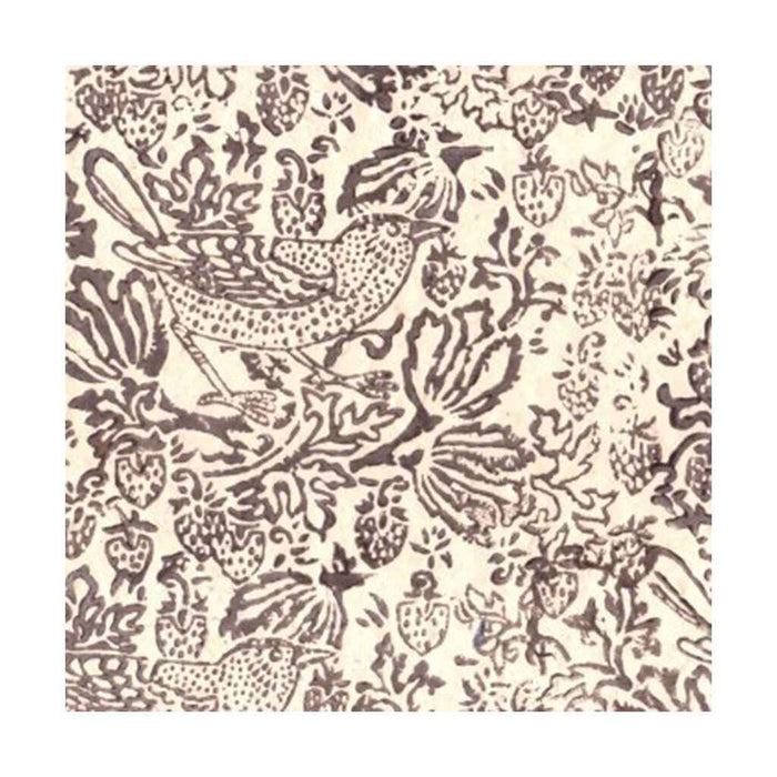 Lamali Decorative Lokta Paper Thrush & Strawberries 60gsm 20in x 30in, Taupe