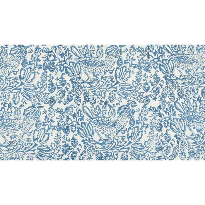Lamali Decorative Lokta Paper Thrush & Strawberries 60gsm 20in x 30in, Blue