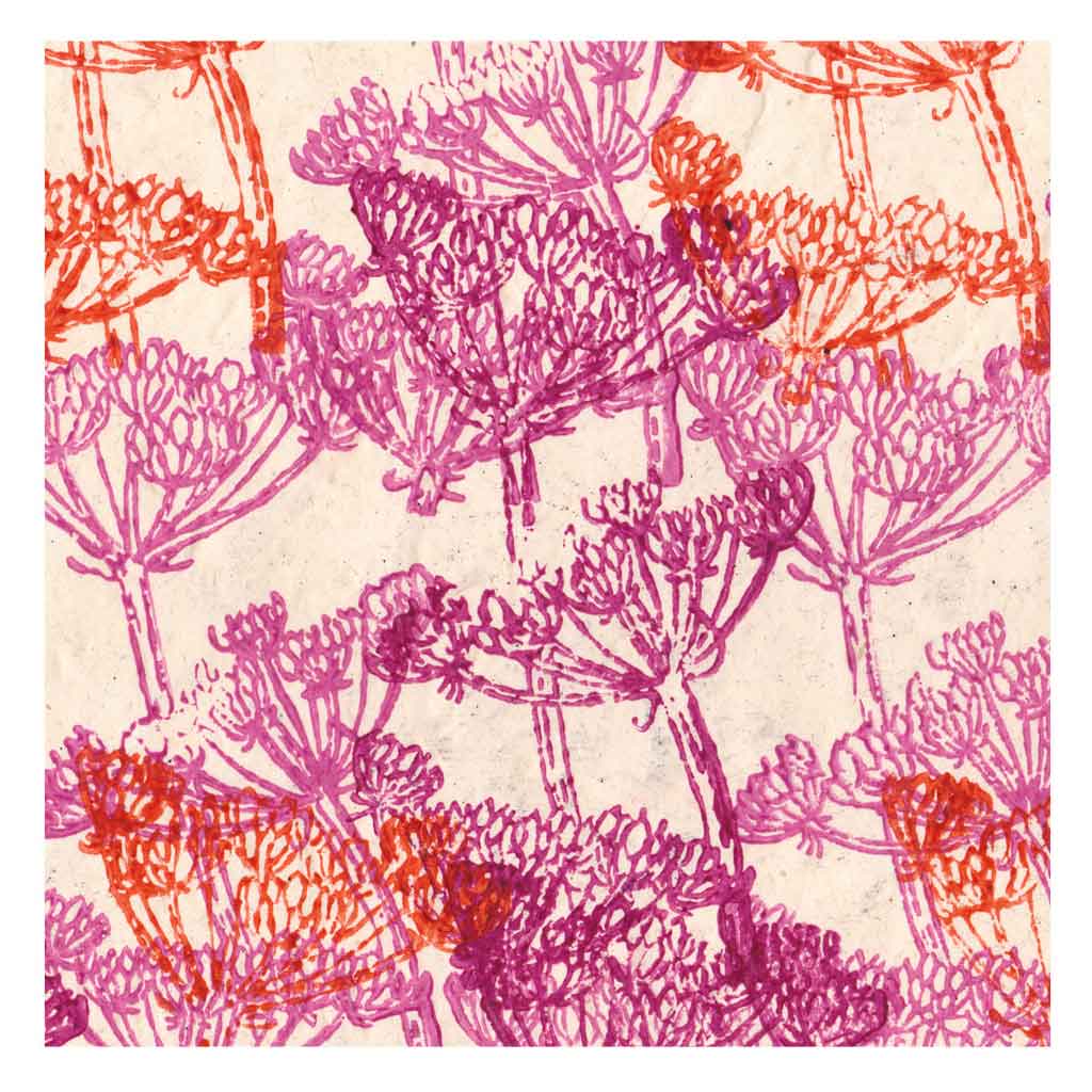 Lamali Decorative Lokta Paper Anise Flowers 60gsm 20in x 30in, Violet