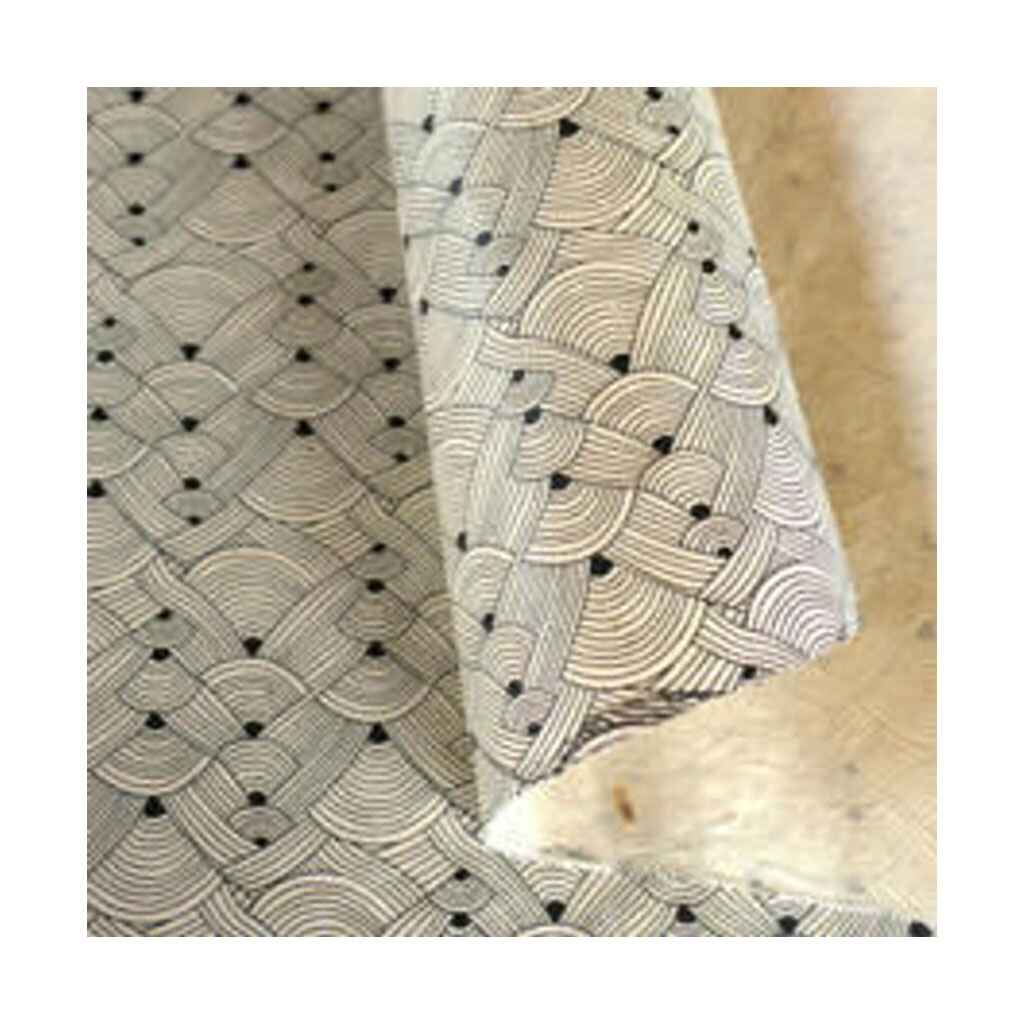 Lamali Decorative Lokta Paper Chanel 60gsm 20in x 30in, White/Black