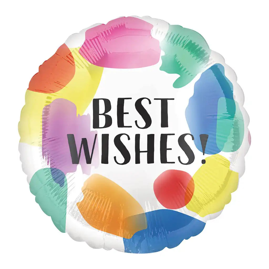 Best Wishes Painted Swoosh Foil Balloon, 17in