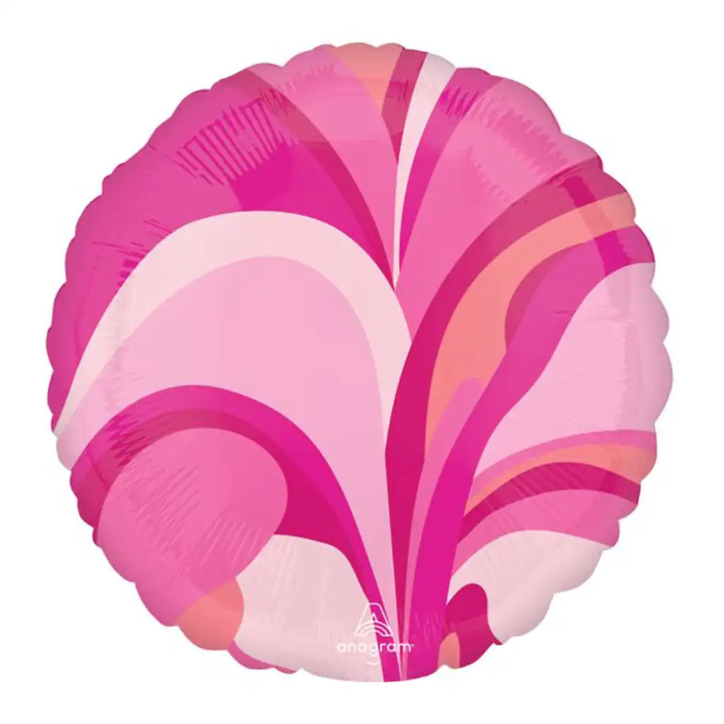 Pink Macro Marble Foil Balloon, 18in