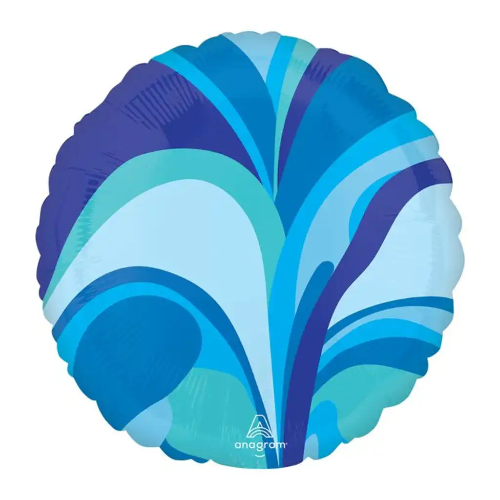Blue Macro Marble Foil Balloon, 18in