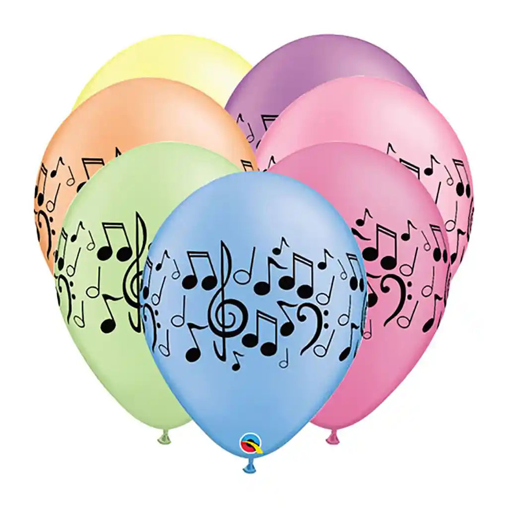 Music Noted Around Latex Balloon, 11in