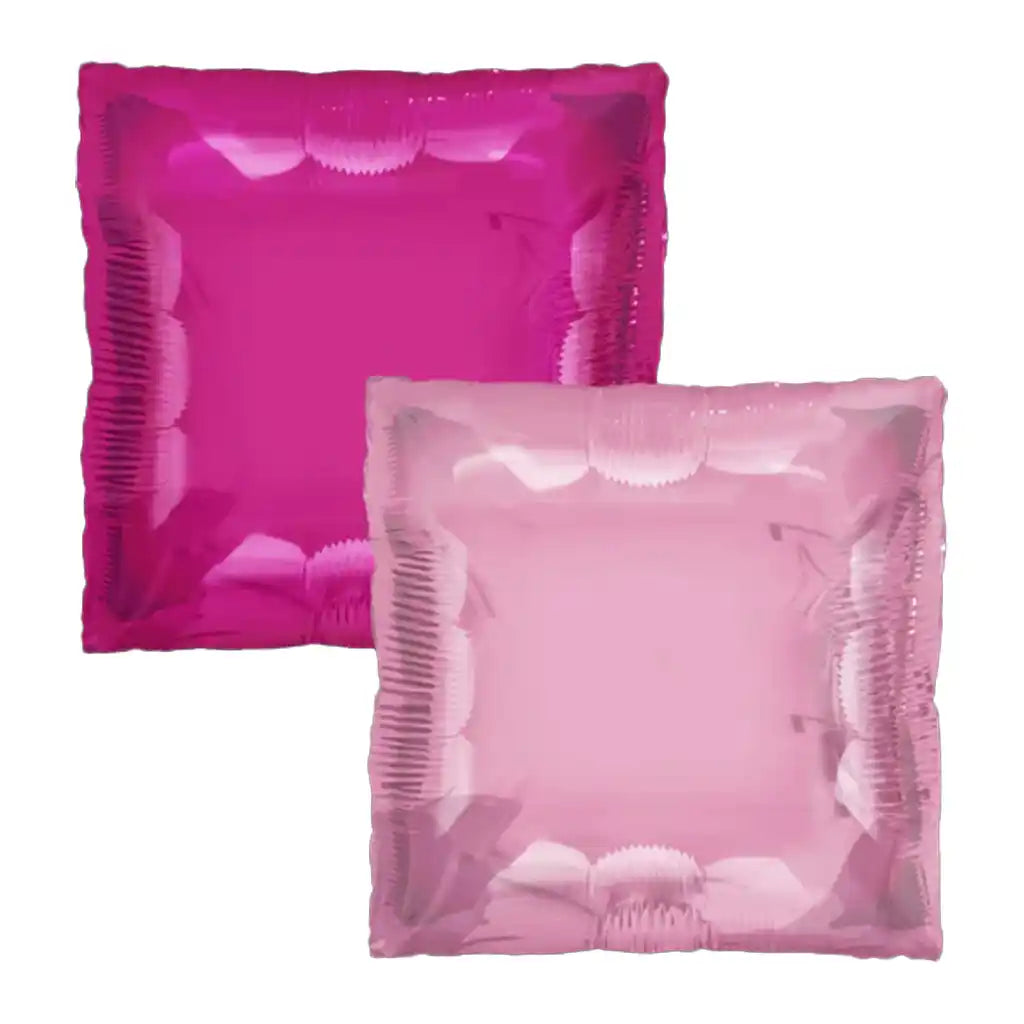 Hot Pink &amp; Baby Pink Square Foil Balloon, 24in