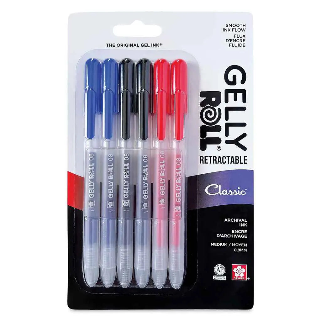 Gelly Roll Retractable Pen Set of 6, Classic