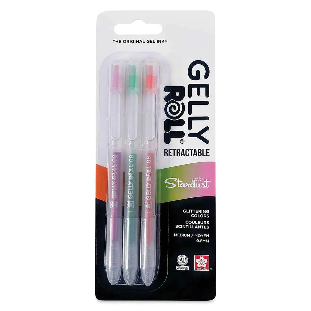 Gelly Roll Retractable Pen Set of 3, Stardust Melon