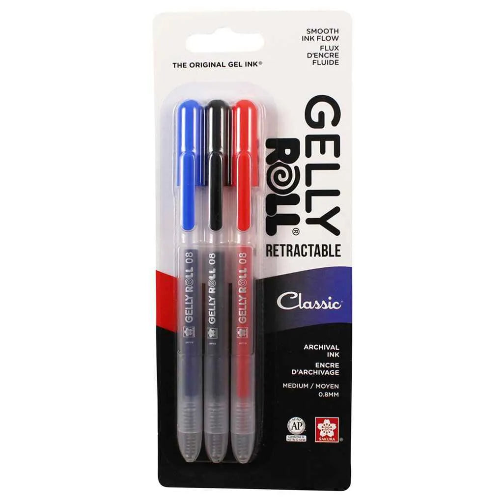 Gelly Roll Retractable Pen Set of 3, Classic