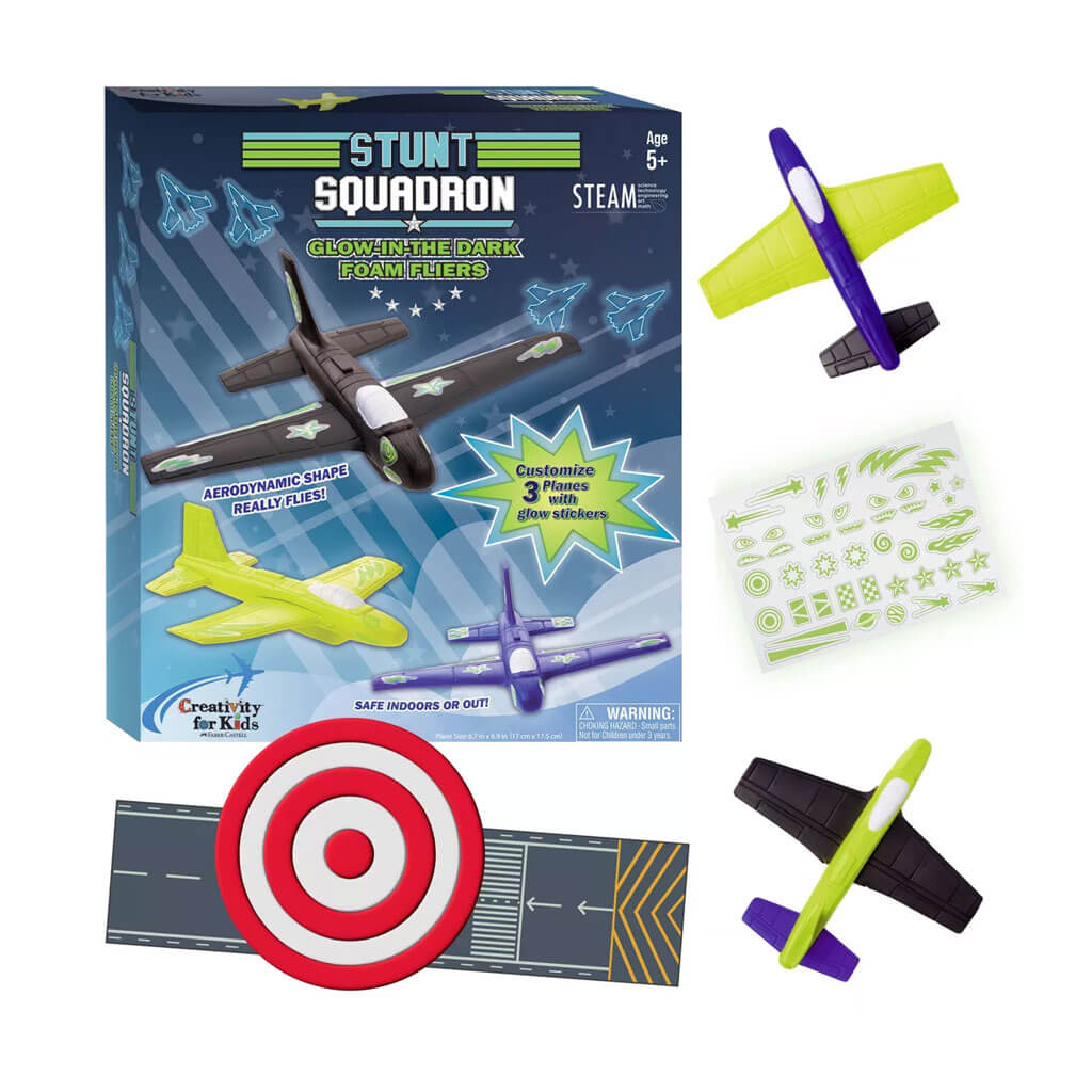Stunt Squadron Glow in the Dark Foam Planes