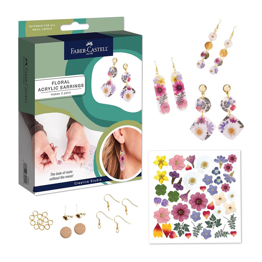 Pressed Floral Acrylic Earrings