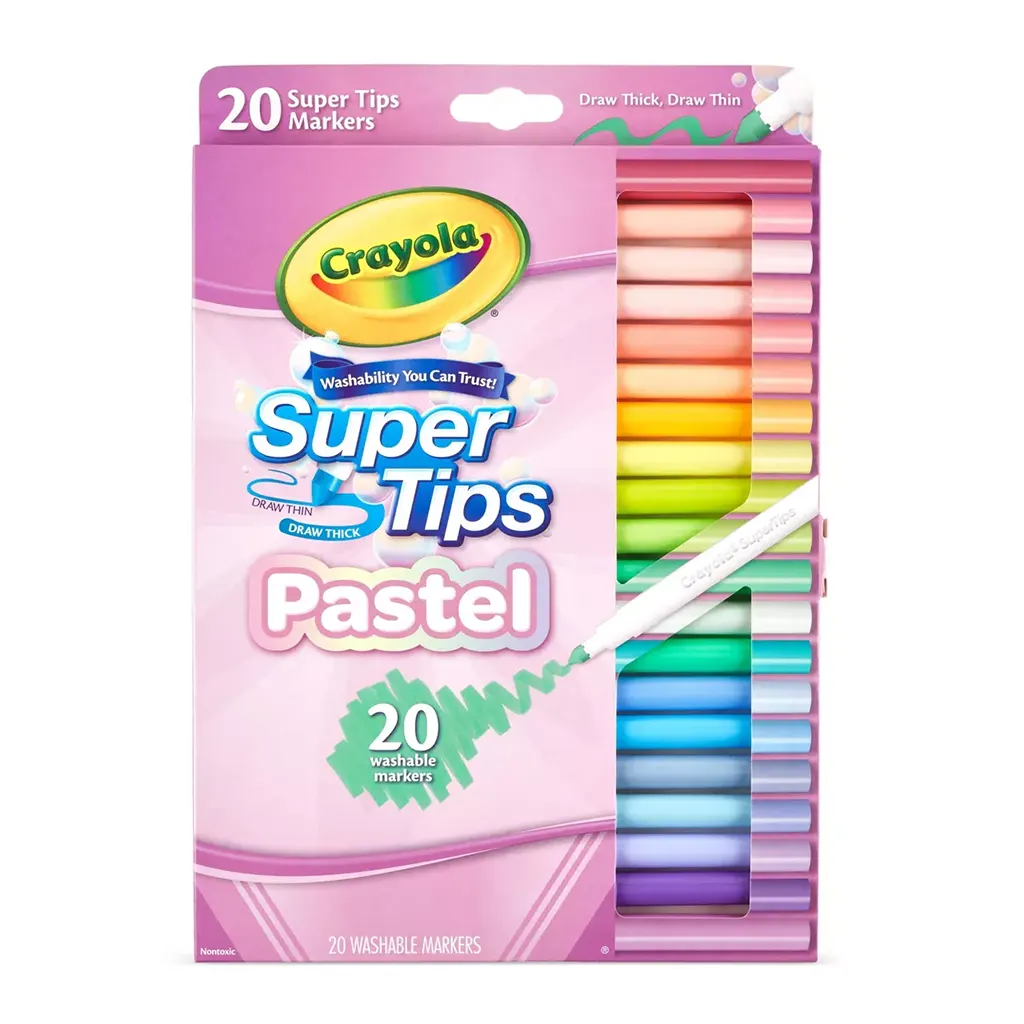 Washable Super Tips Markers Pastel, 20ct