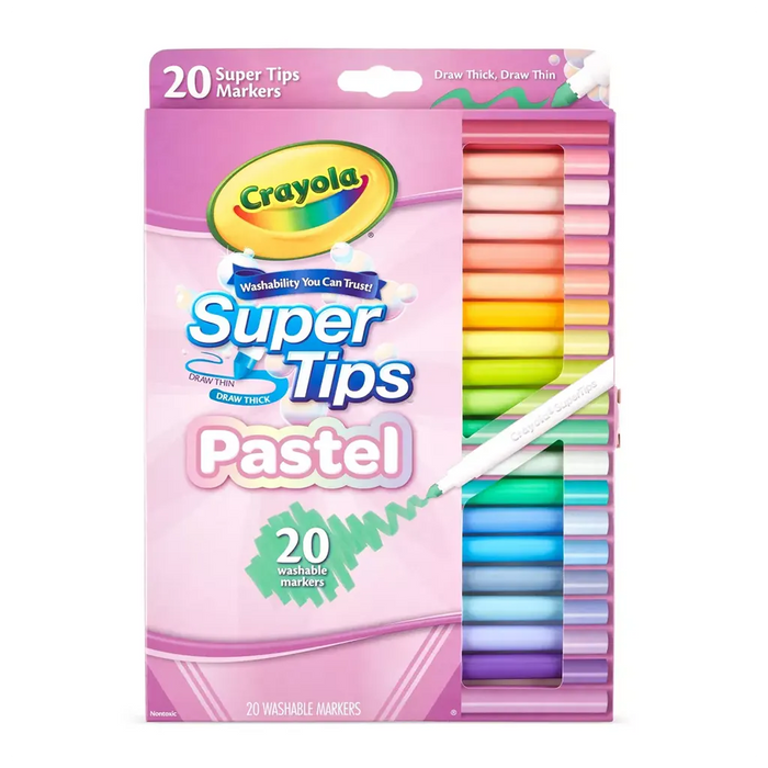 Washable Super Tips Markers Pastel, 20ct