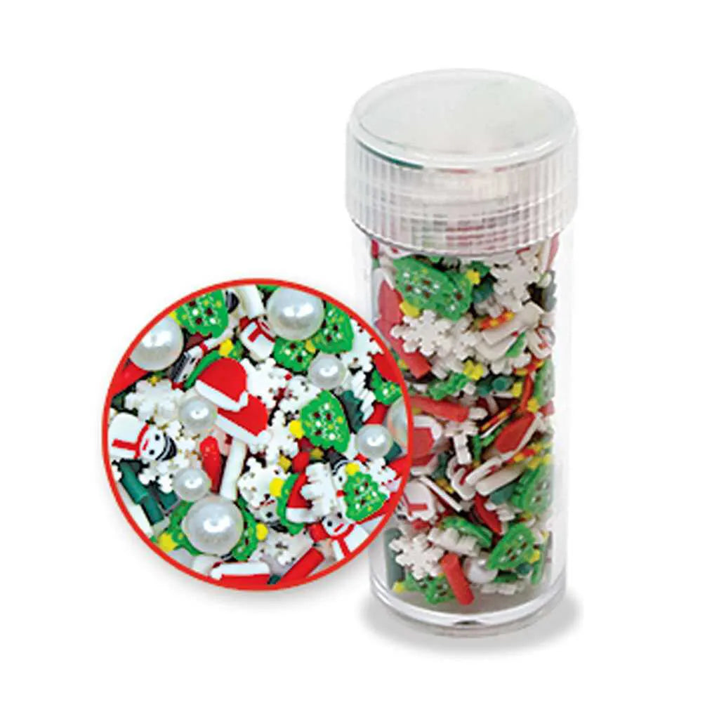 9g Mini Decorative Clay Confetti, Snow Christmas