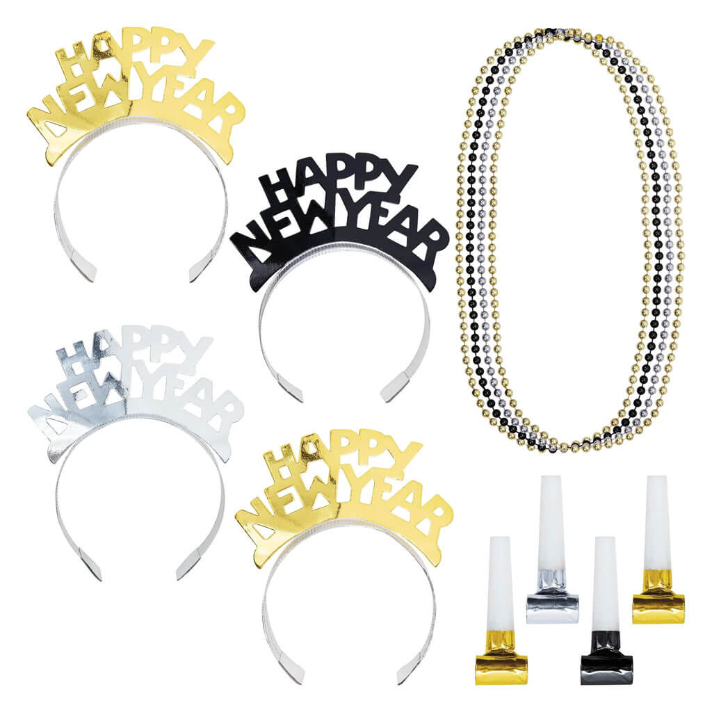 New Year Wearables Kit For 4, Black, Silver, Gold