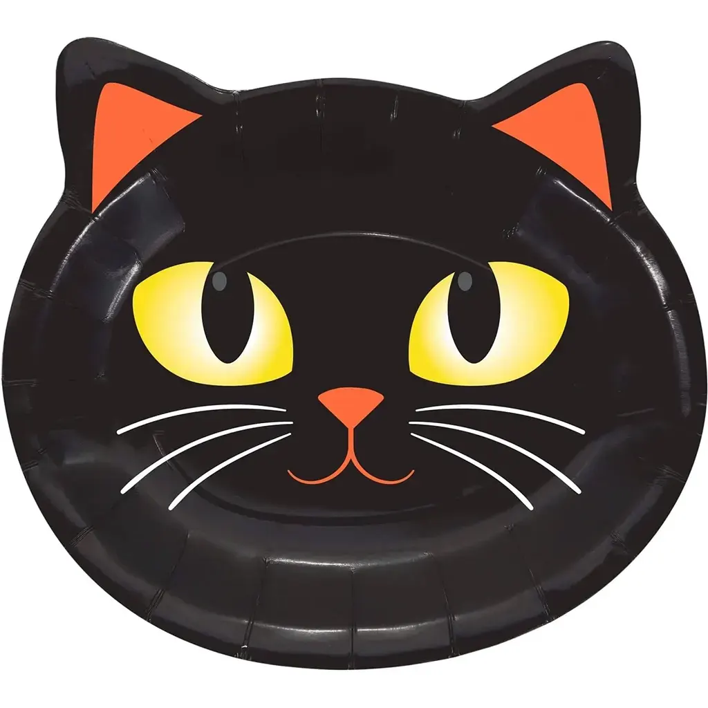 Halloween Cat Shaped Plate, 9in