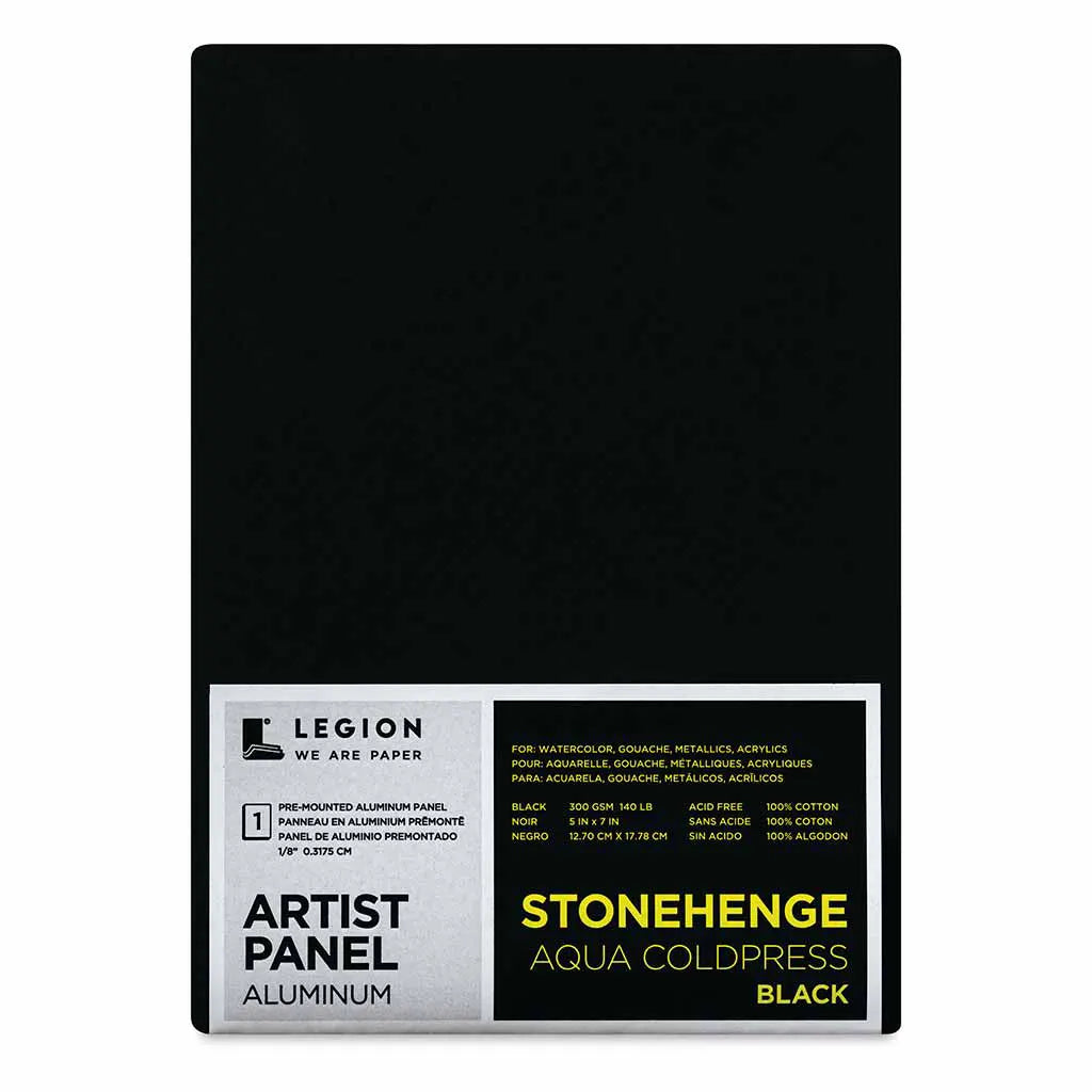 Stonehenge Aqua Aluminum-Backed Artist Panels, 8x10IN 300gm-Black