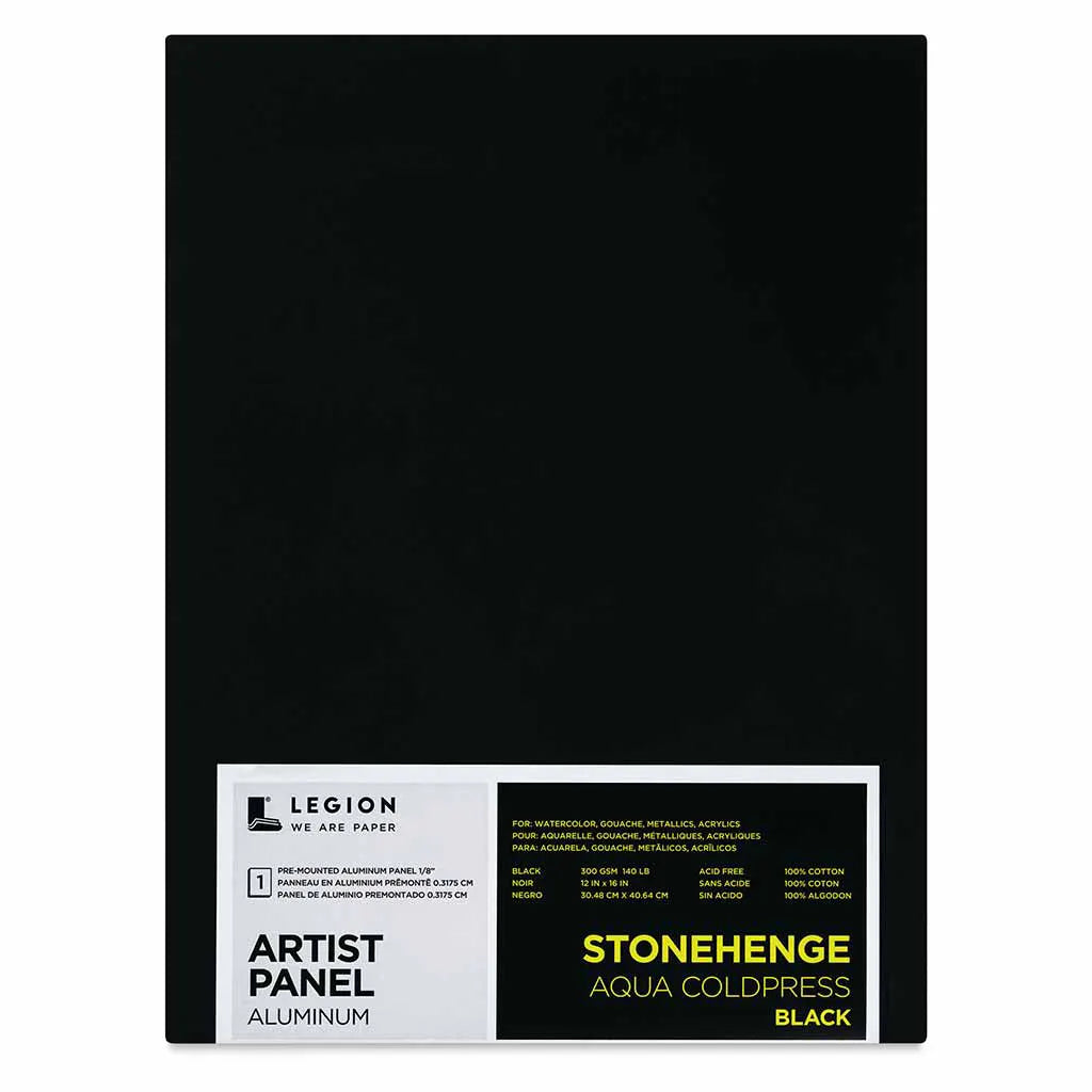 Stonehenge Aqua Aluminum-Backed Artist Panels, 12x16IN-Black