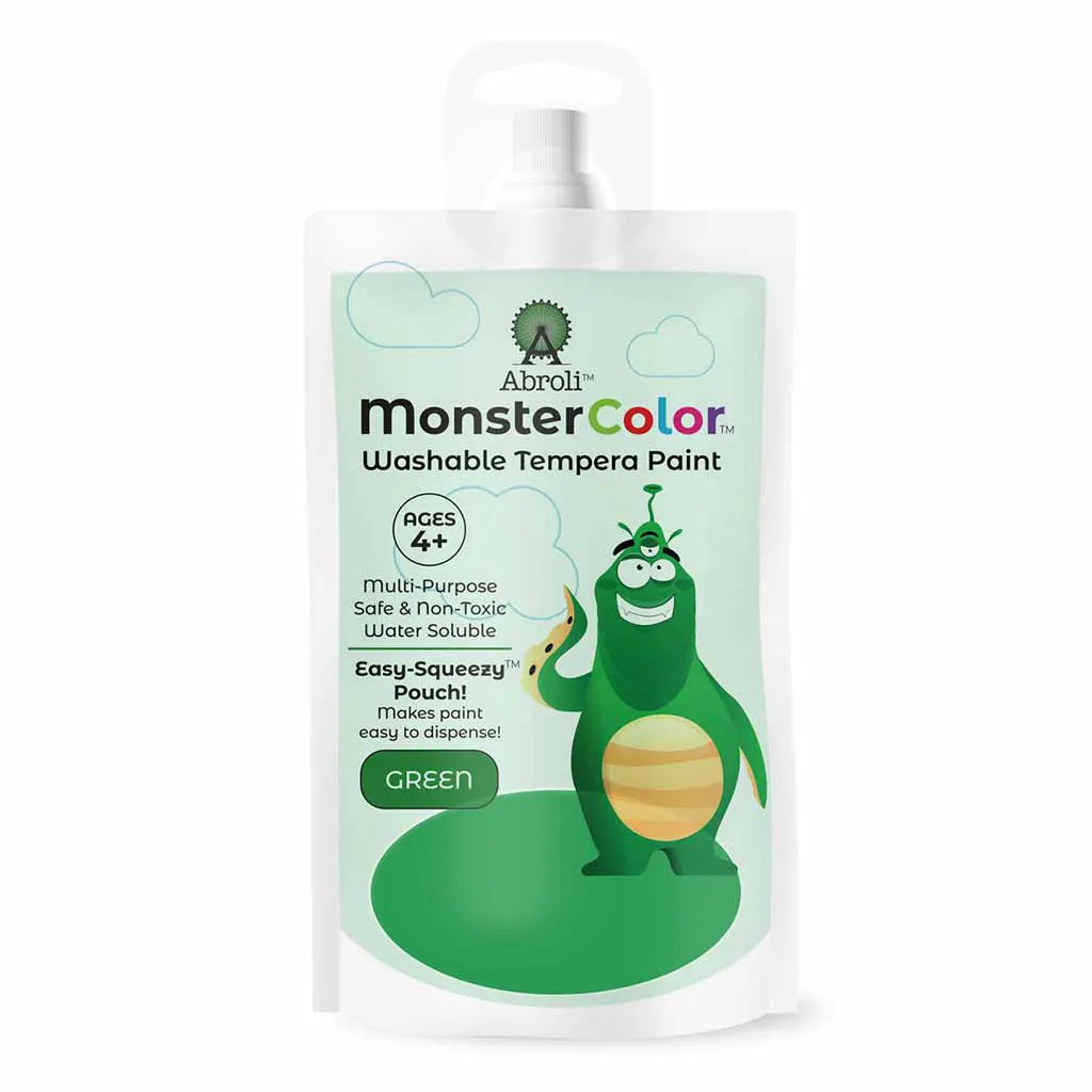MonsterColor Washable Tempera Paint Pouches, Classic
