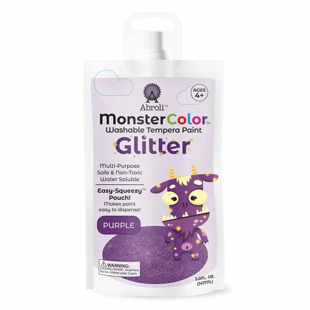 MonsterColor Washable Tempera Paint Pouches Glitter