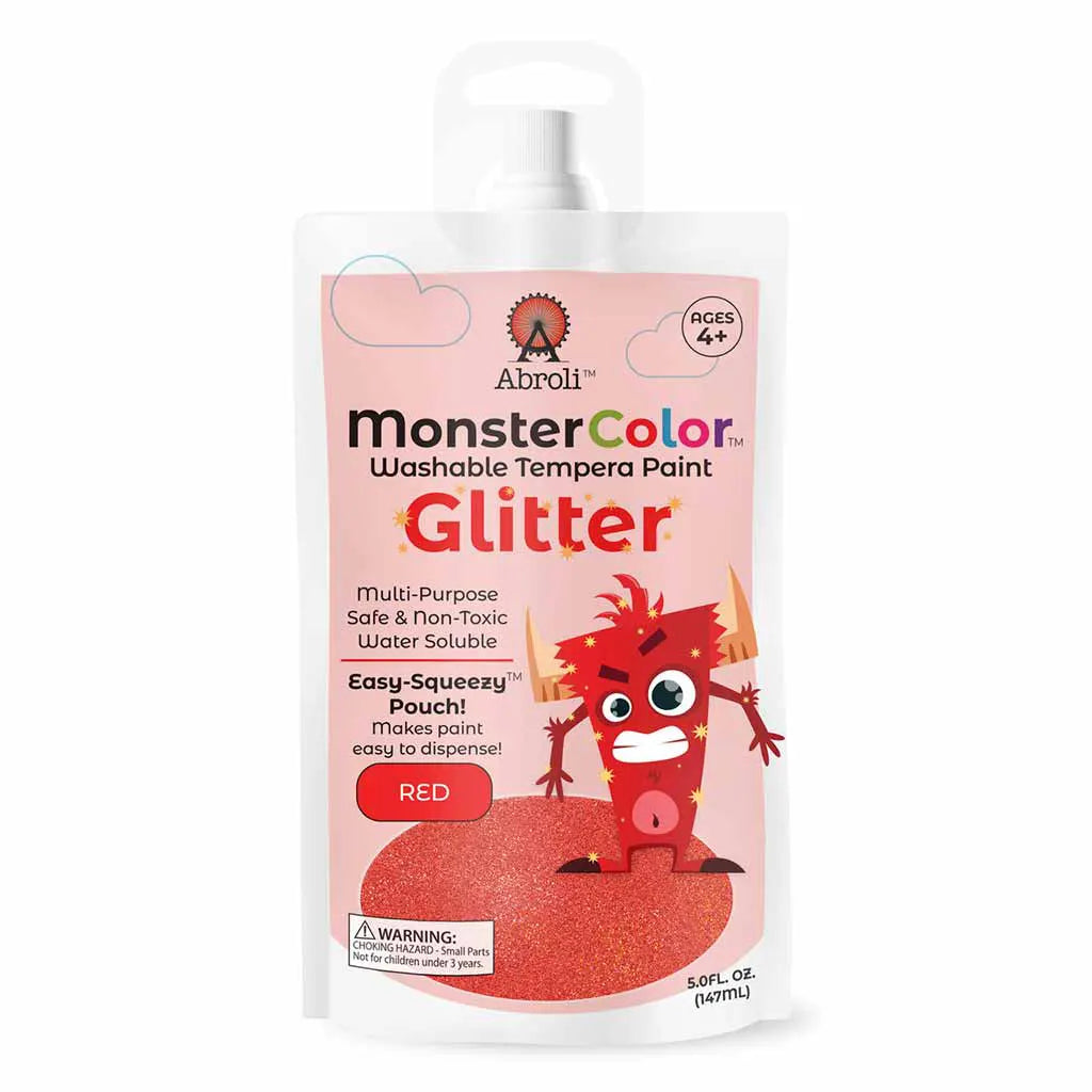 MonsterColor Washable Tempera Paint Pouches Glitter