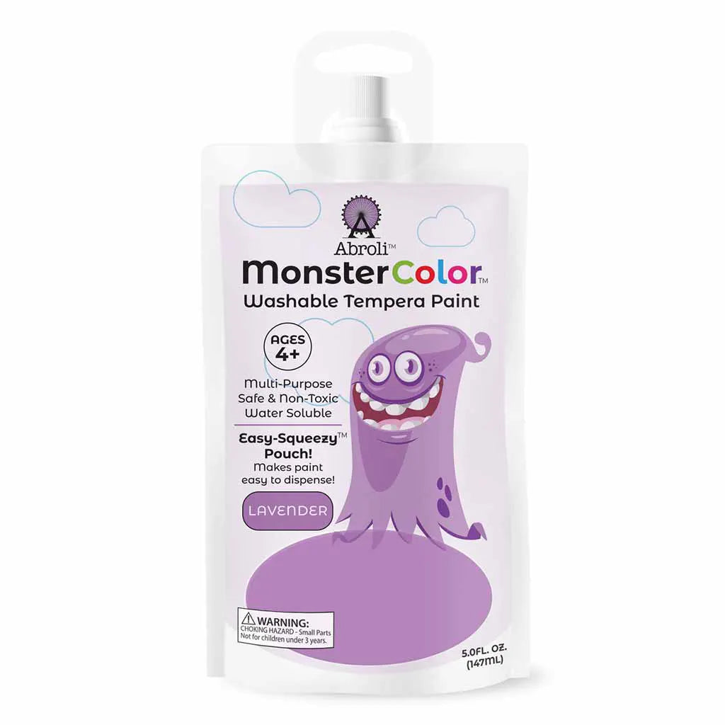MonsterColor Washable Tempera Paint Pouches, Classic
