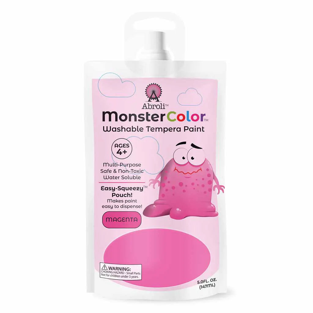 MonsterColor Washable Tempera Paint Pouches, Classic