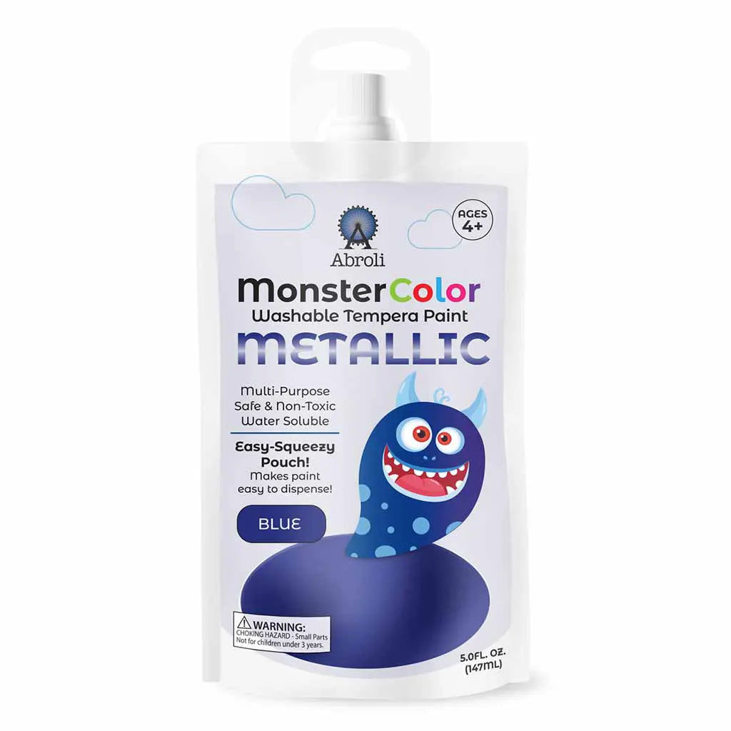 MonsterColor Washable Tempera Paint Pouches Metallic