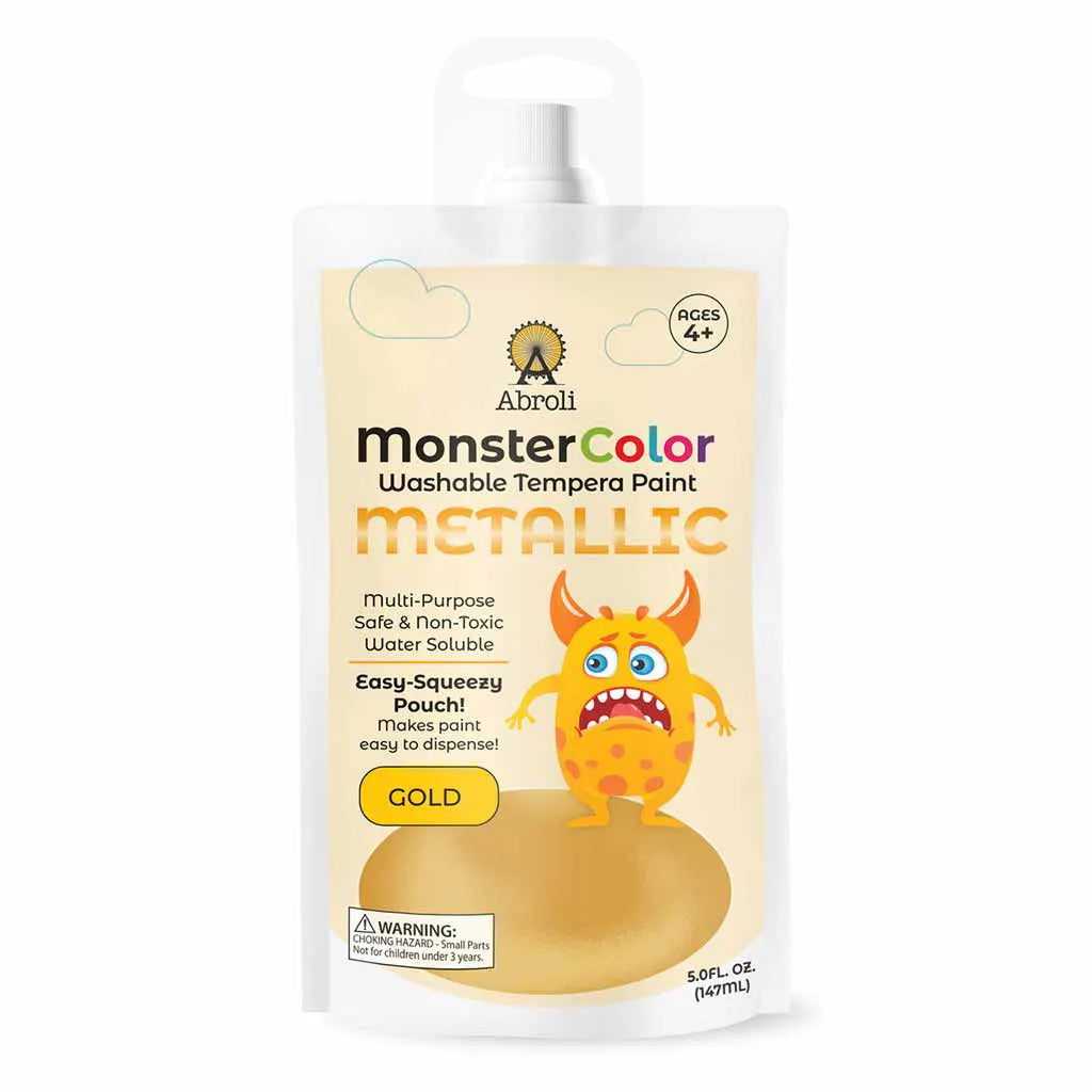 MonsterColor Washable Tempera Paint Pouches Metallic