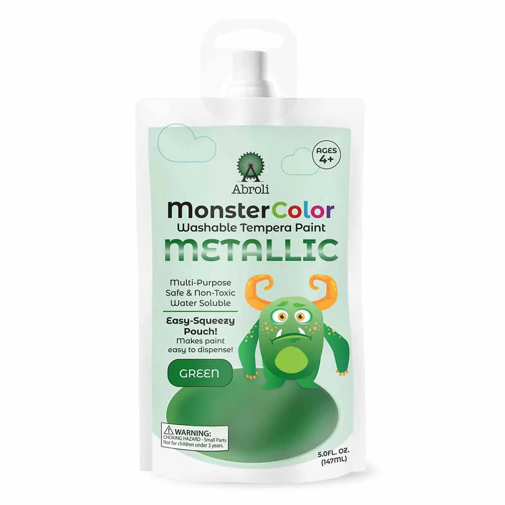 MonsterColor Washable Tempera Paint Pouches Metallic