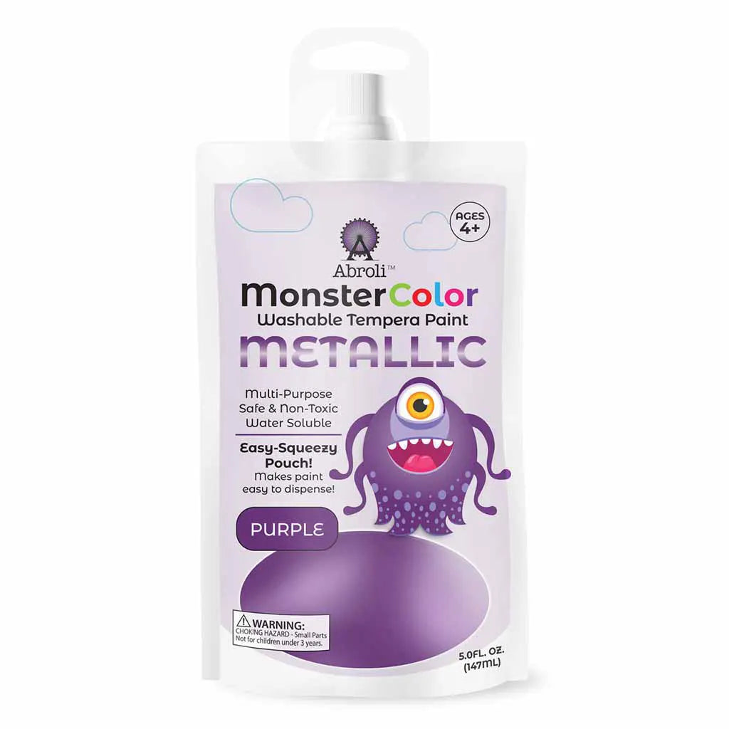 MonsterColor Washable Tempera Paint Pouches Metallic