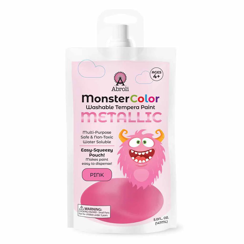 MonsterColor Washable Tempera Paint Pouches Metallic