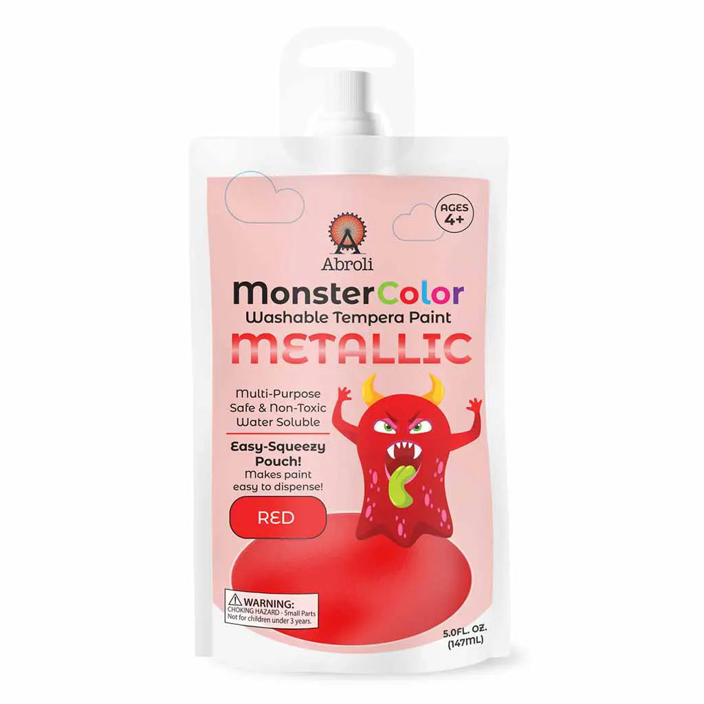 MonsterColor Washable Tempera Paint Pouches Metallic