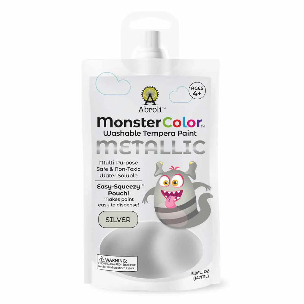 MonsterColor Washable Tempera Paint Pouches Metallic