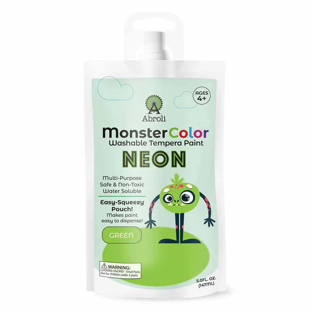 MonsterColor Washable Tempera Paint Pouches Neon