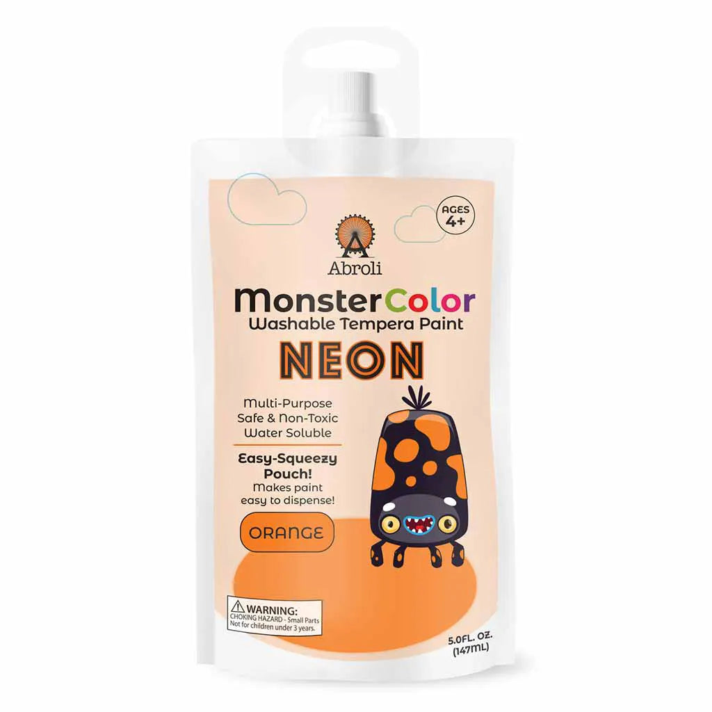 MonsterColor Washable Tempera Paint Pouches Neon
