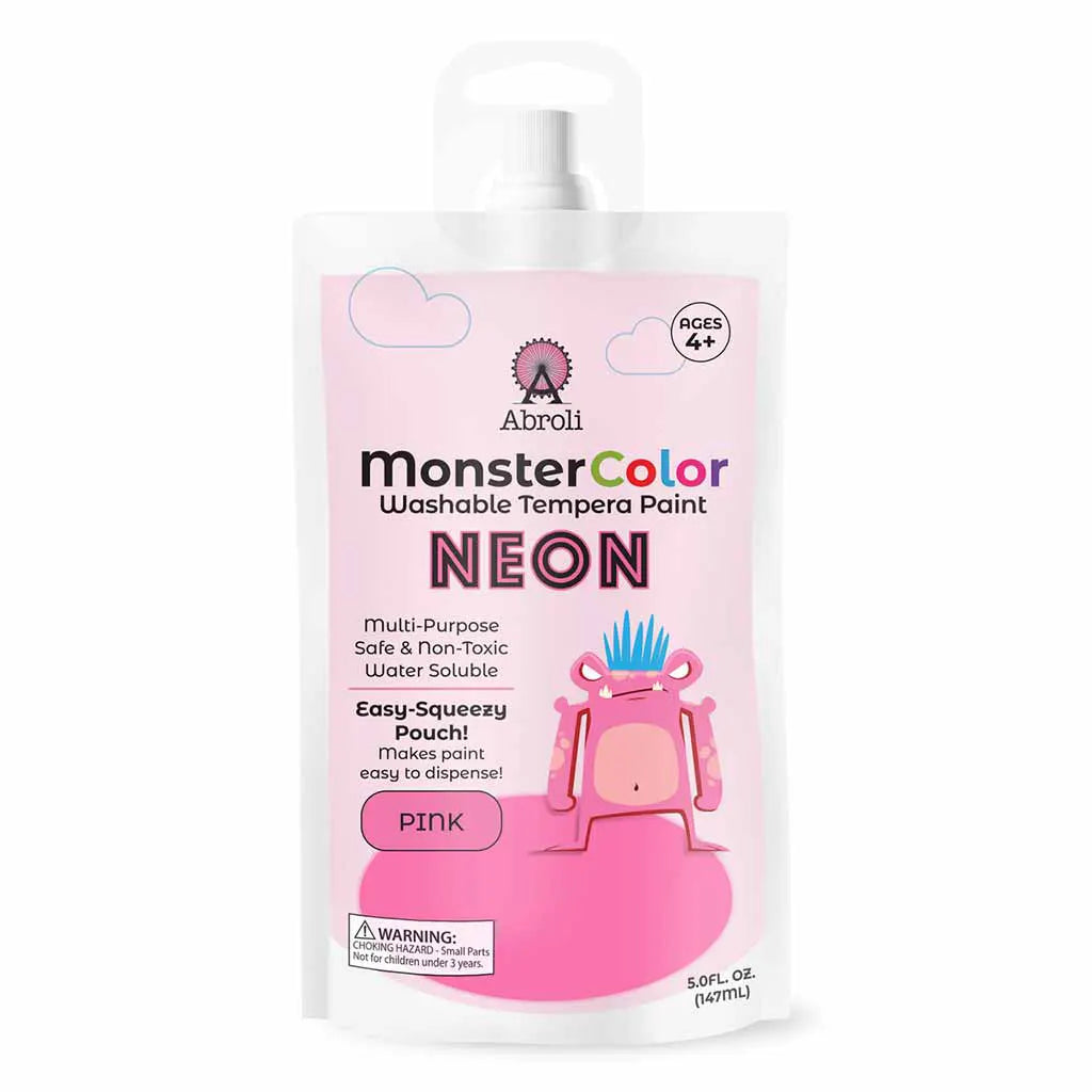 MonsterColor Washable Tempera Paint Pouches Neon