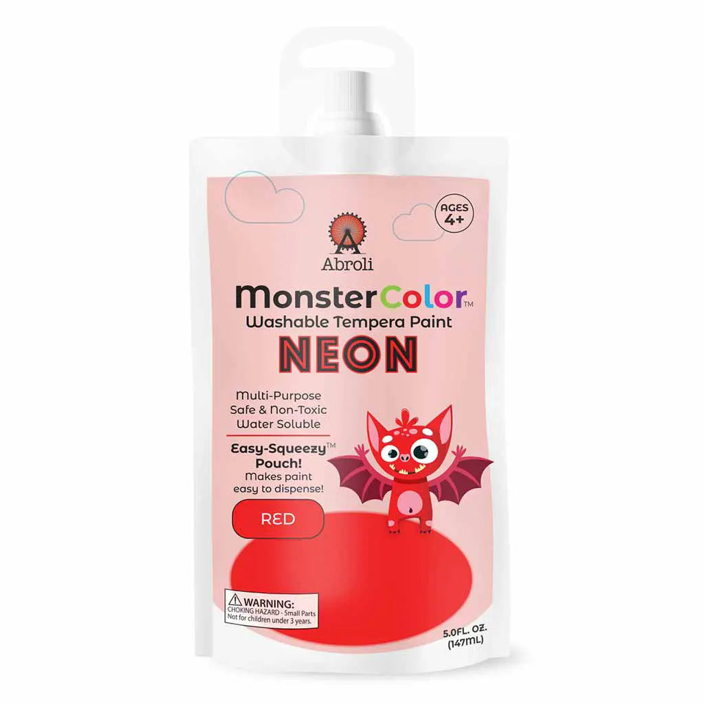 MonsterColor Washable Tempera Paint Pouches Neon