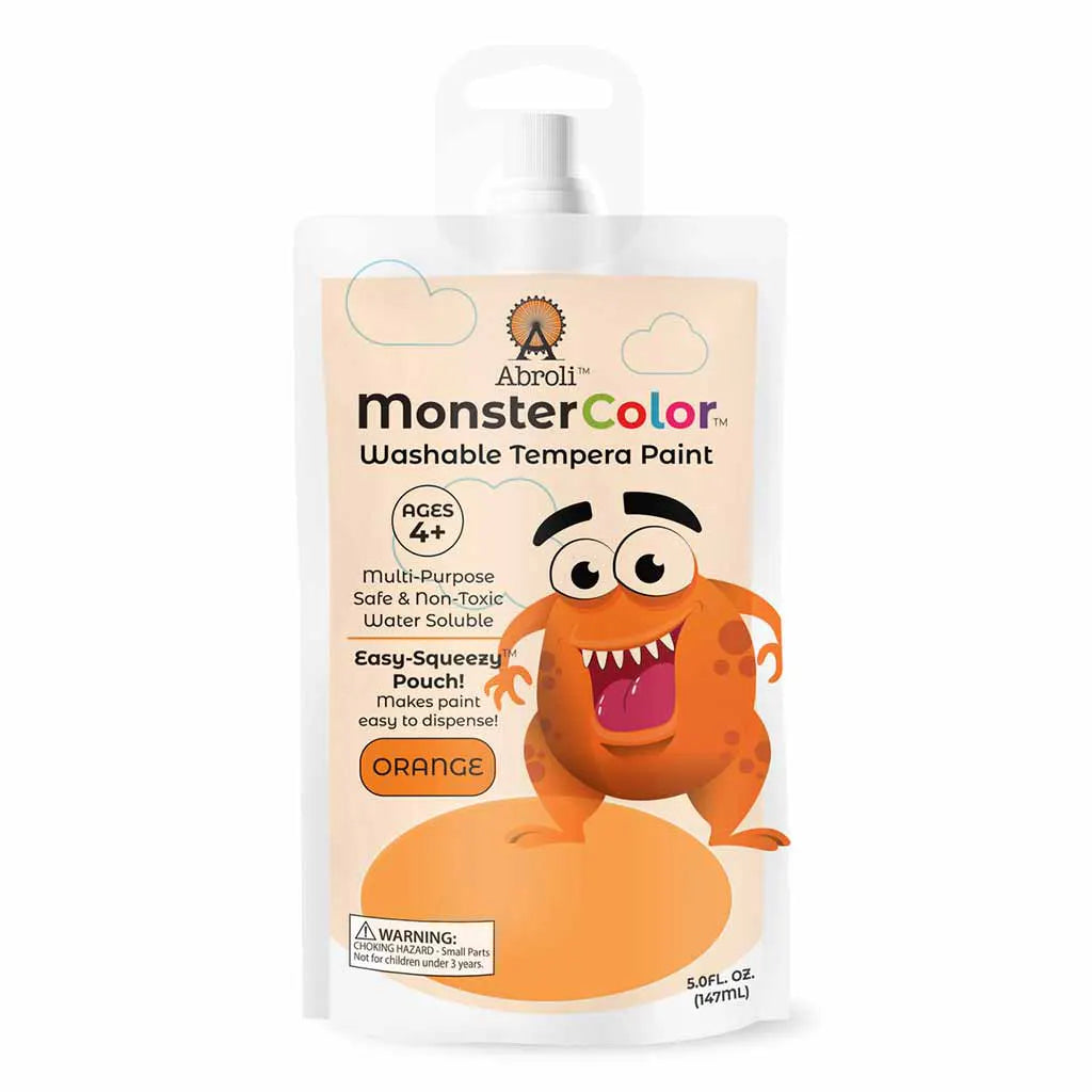 MonsterColor Washable Tempera Paint Pouches, Classic