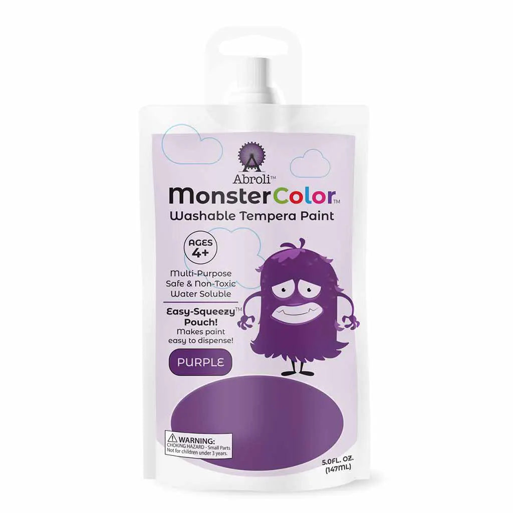 MonsterColor Washable Tempera Paint Pouches, Classic