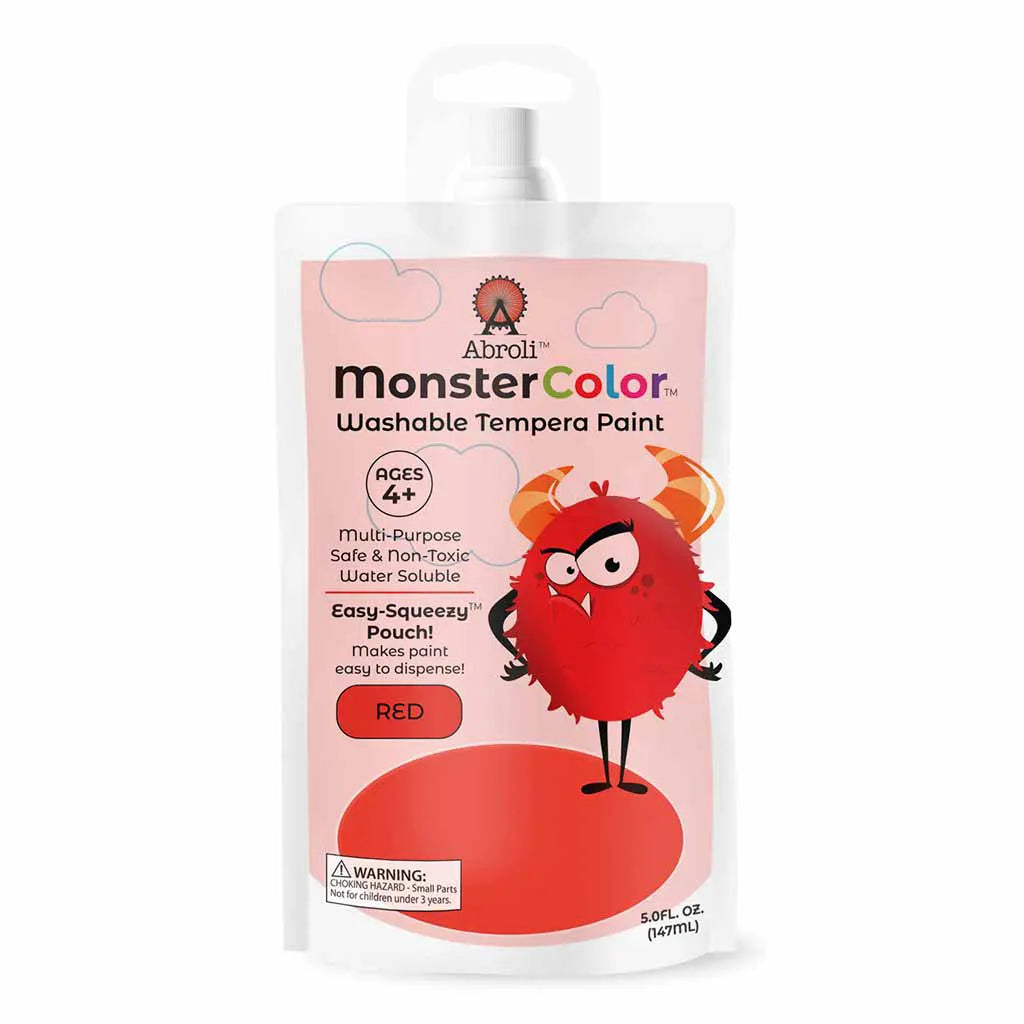 MonsterColor Washable Tempera Paint Pouches, Classic