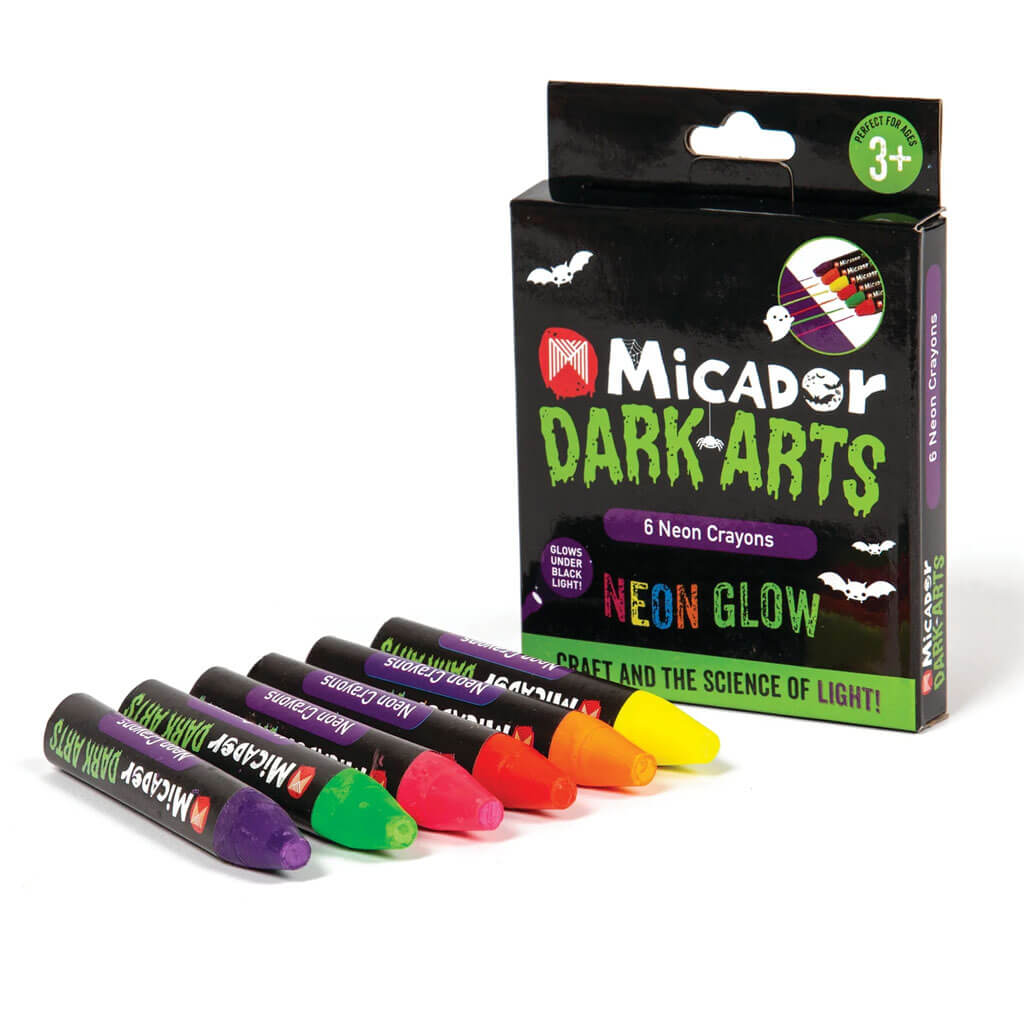 Dark Arts Neon Crayons 6Pk
