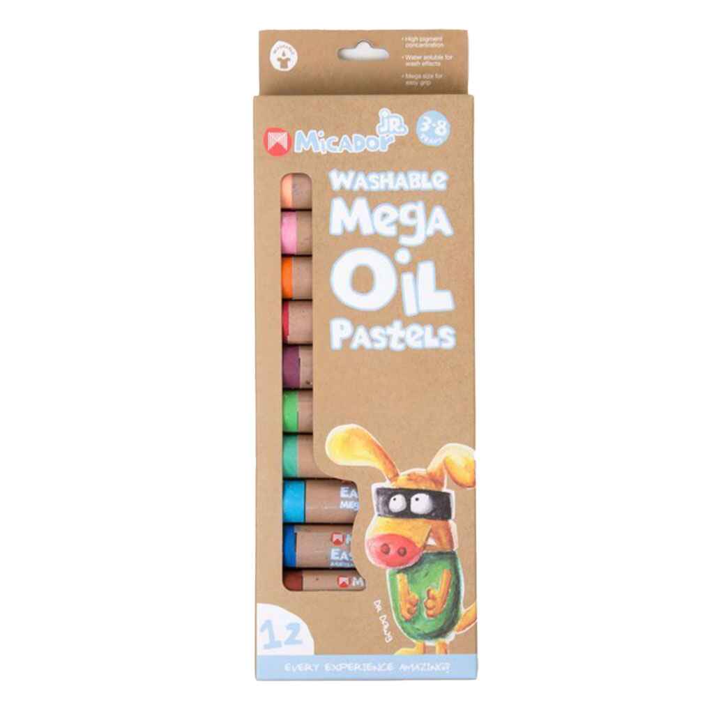 Mj Easy Wash Mega Oil Pastels, 12Pk