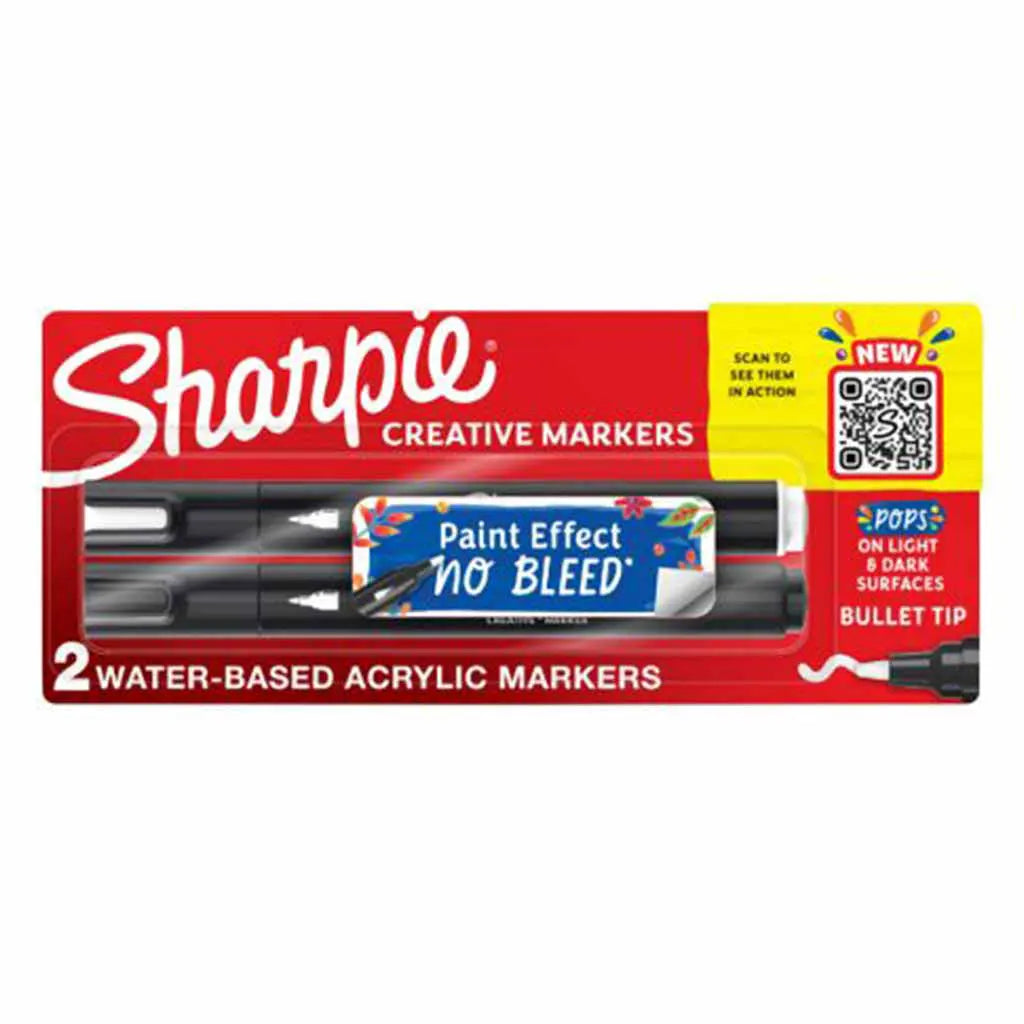 Sharpie Creative Markers Sets, Bullet Tip,2-Color (Black &amp; White) Set