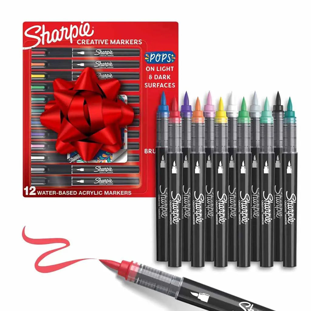 Sharpie Creative Markers Sets, Brush Tip,12-Color Assorted Set